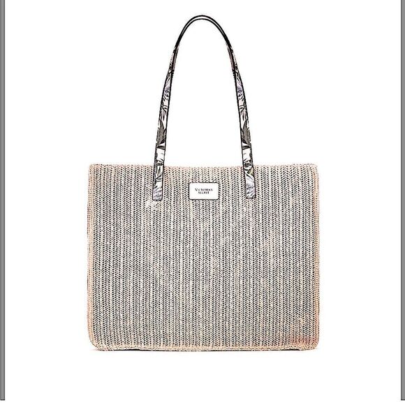 Victoria’s Secret woven basket boho tote beach bag paradise 2020 limited edition - Picture 1 of 10